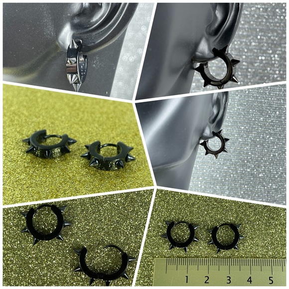 7 Pair Stainless Steel Earrings Unisex
